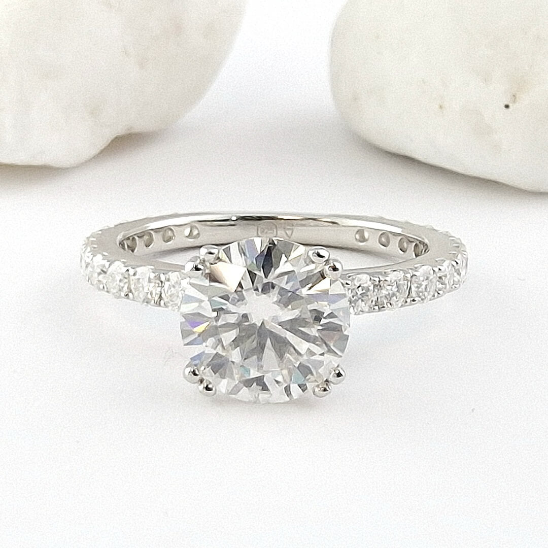 2.5ctw Moissanite Engagement Siver Ring - SOPHYGEMS