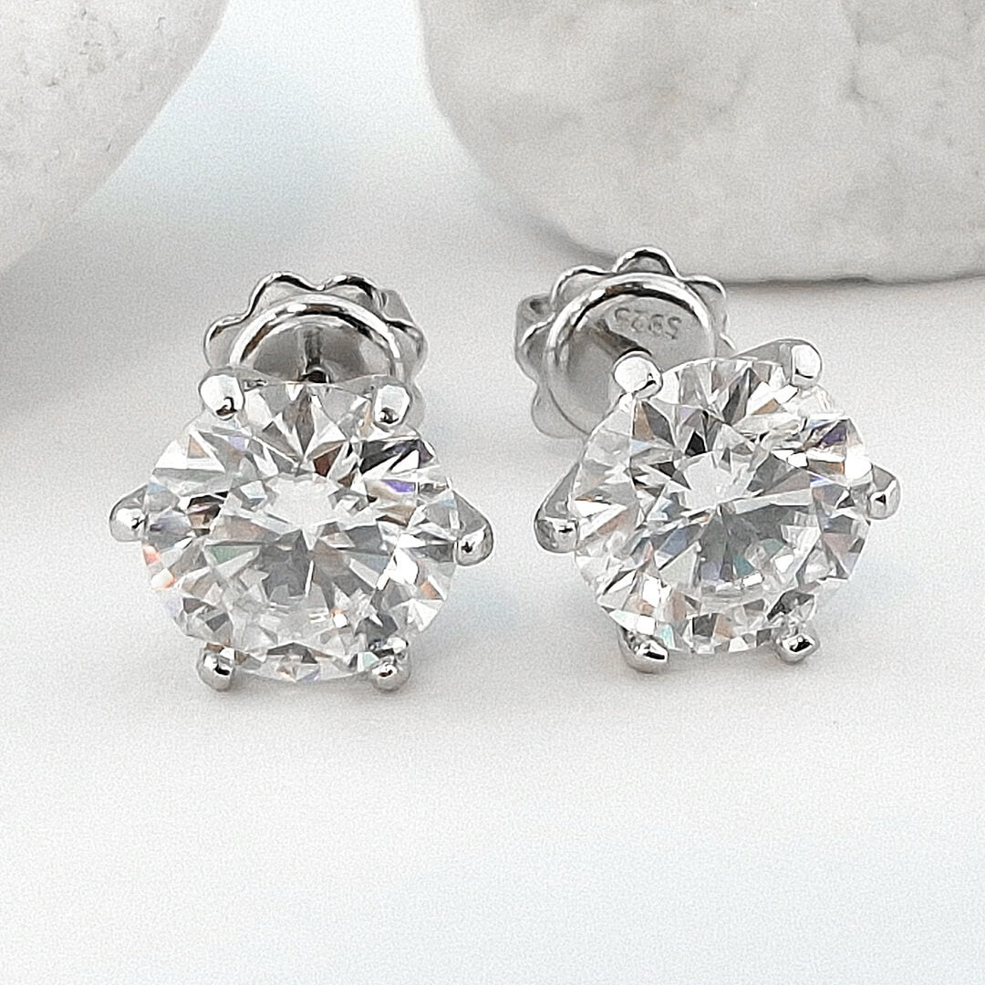 2ct Moissanite Silver 925 Stud Earrings - SOPHYGEMS