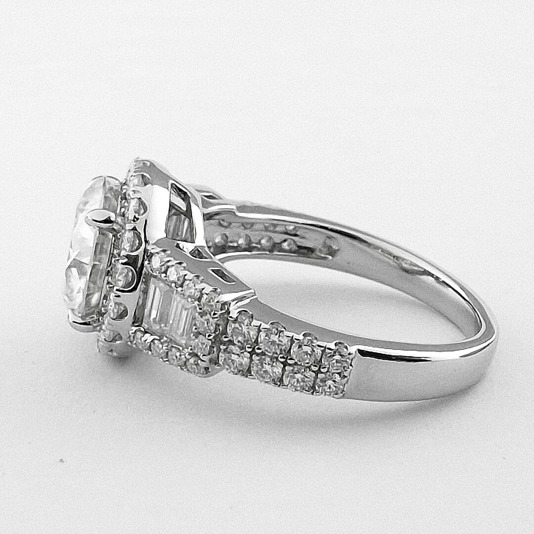 2ctw Moissanite Engagement Ring 925 Silver - SOPHYGEMS