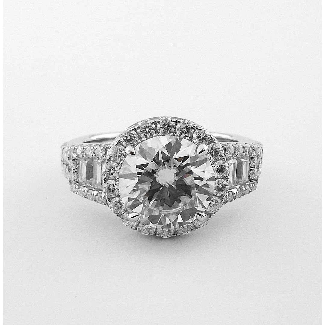 2ctw Moissanite Engagement Ring 925 Silver - SOPHYGEMS