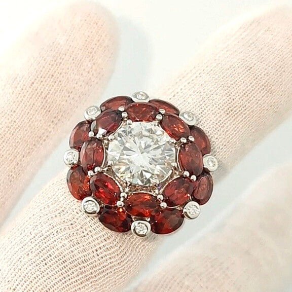 5ct Moissanite Garnet 925 Silver Ring - SOPHYGEMS