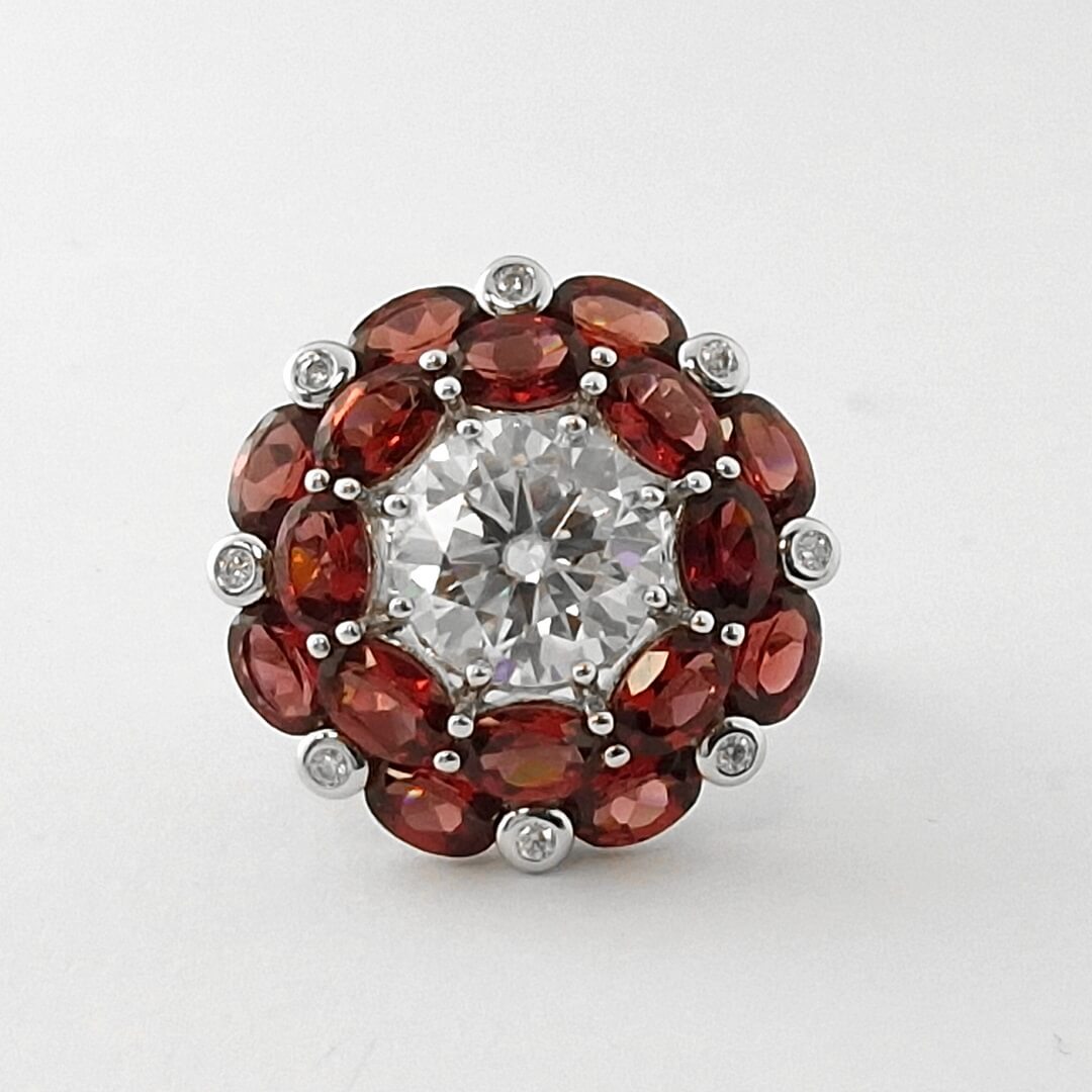 5ct Moissanite Garnet 925 Silver Ring - SOPHYGEMS