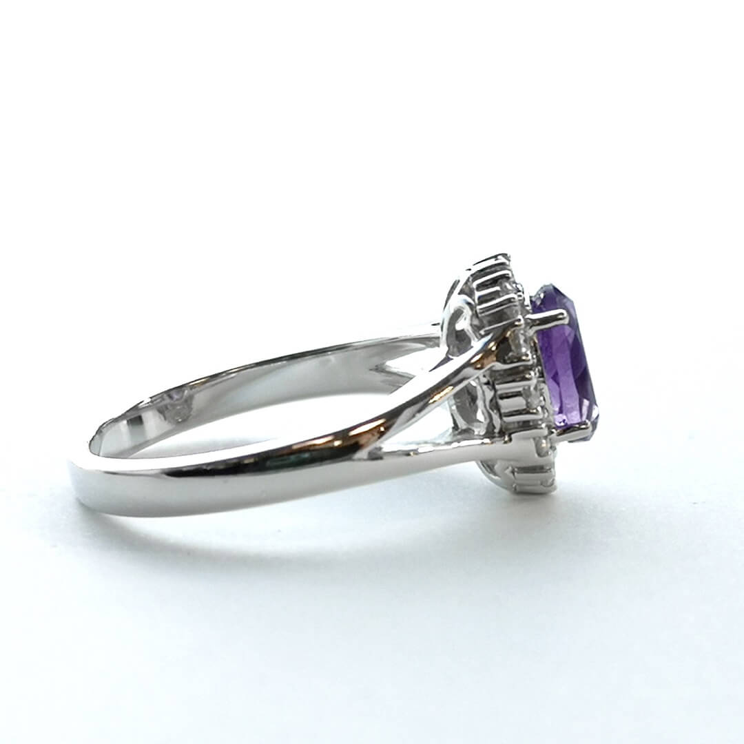 Amethyst and Moissanites 925 Sterling Silver Ring - SOPHYGEMS