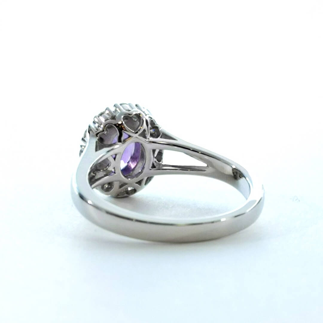 Amethyst and Moissanites 925 Sterling Silver Ring - SOPHYGEMS