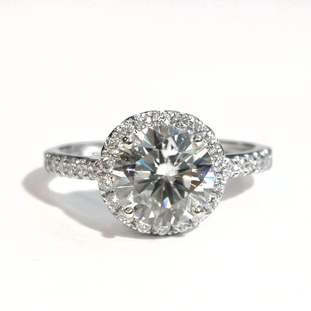 Diamonds & Moissanite White Gold Ring - SOPHYGEMS