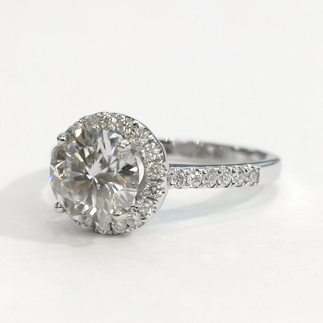 Diamonds & Moissanite White Gold Ring - SOPHYGEMS