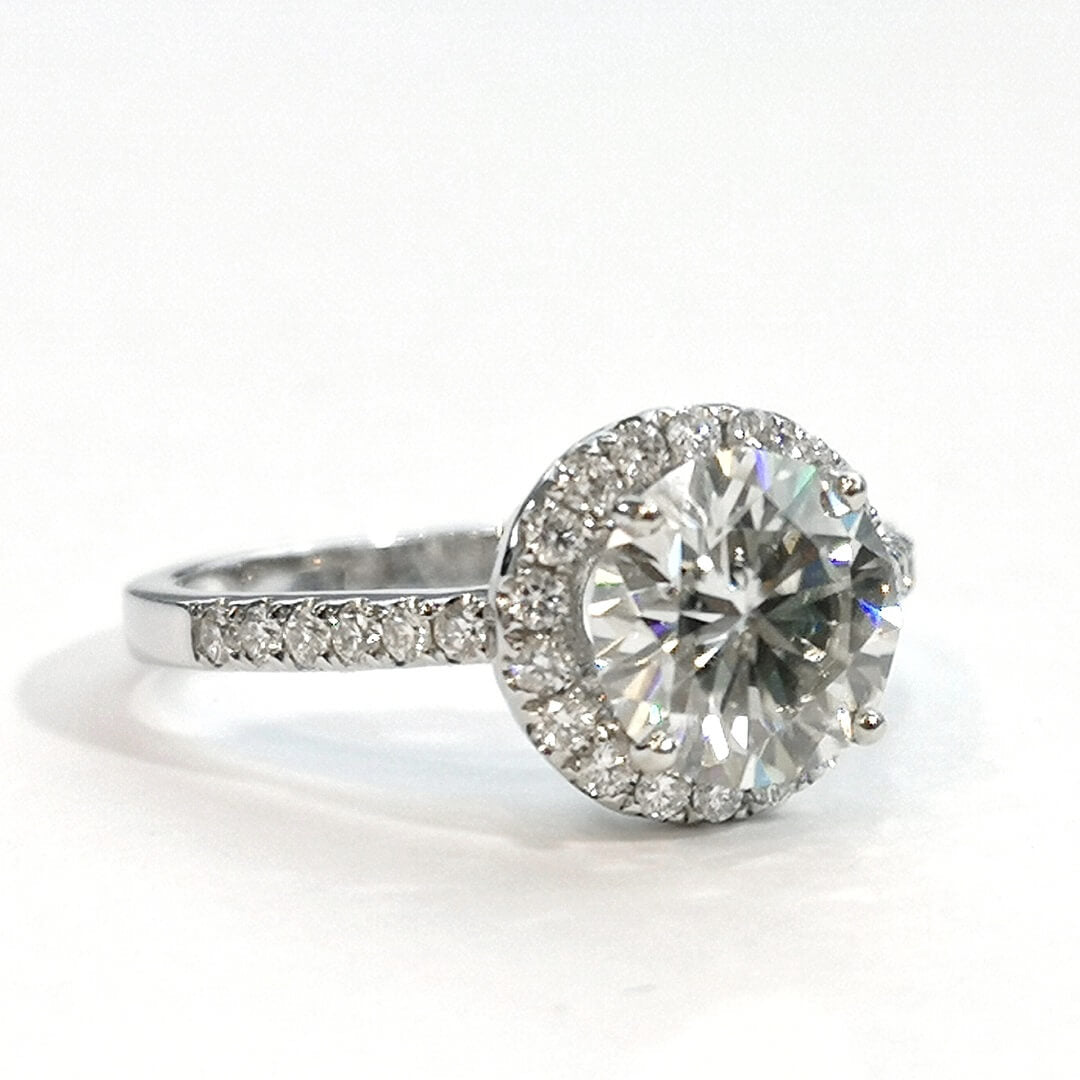 Diamonds & Moissanite White Gold Ring - SOPHYGEMS