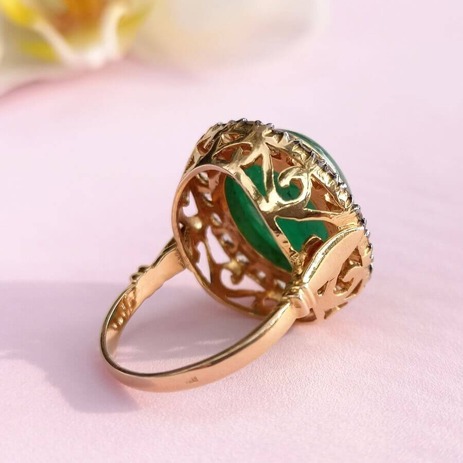 Emerald 4.5ct and Diamonds 14K Gold Ring - SOPHYGEMS