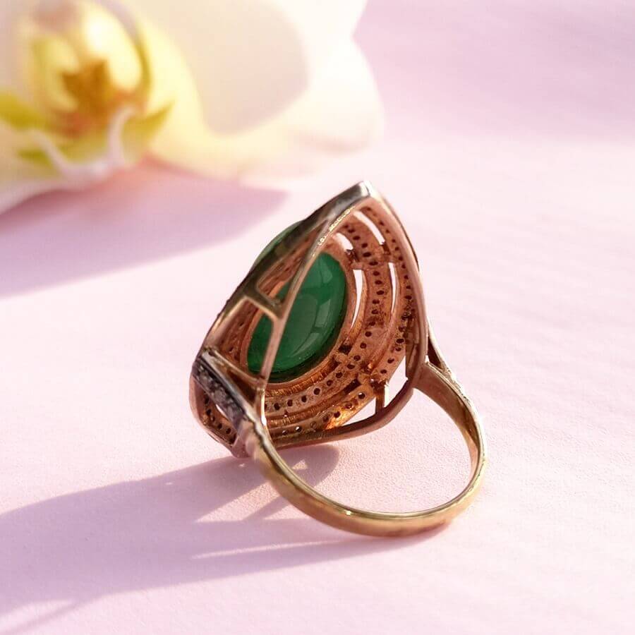 Emerald 6ct and Diamonds Gold Ring - SOPHYGEMS