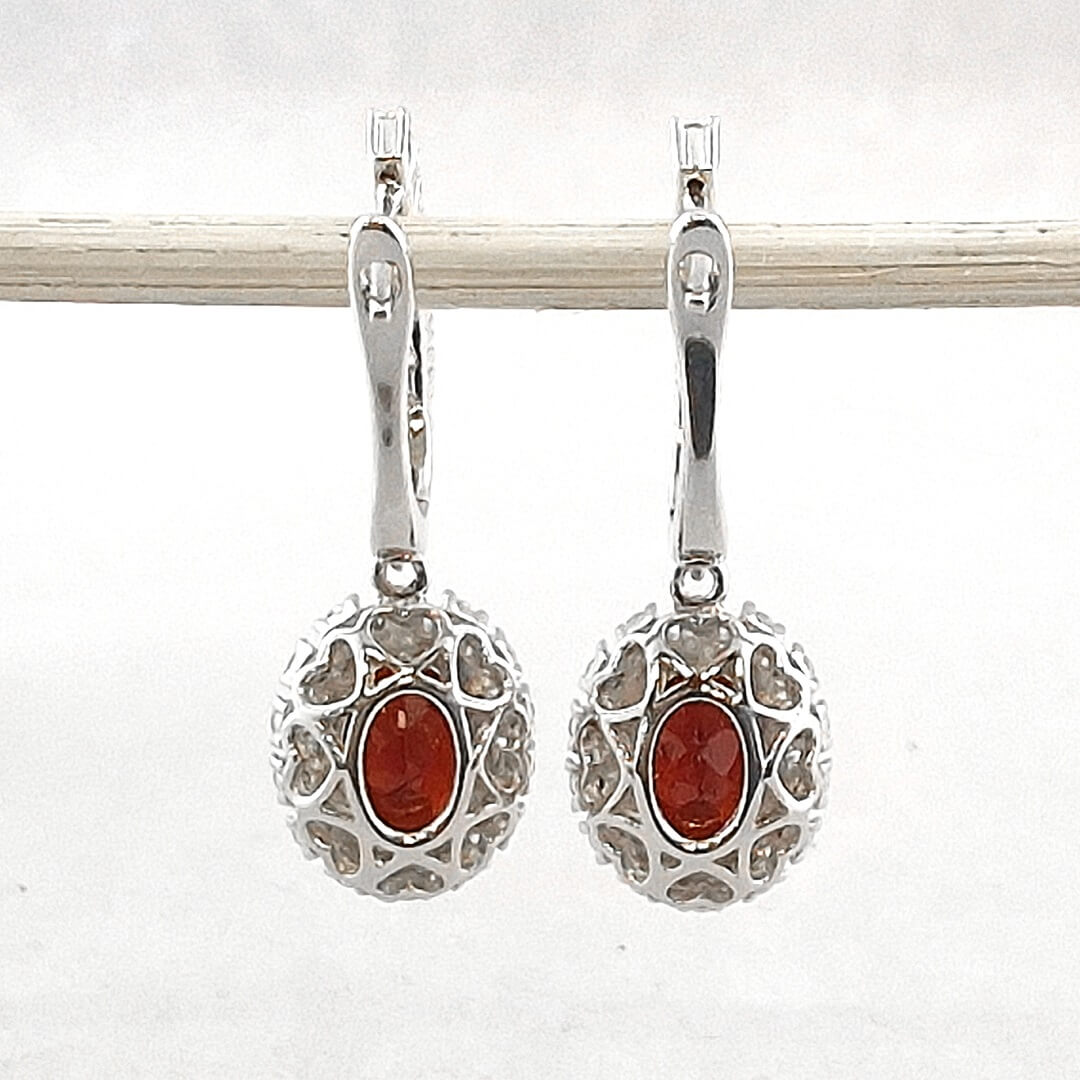 Garnet & Moissanite Earrings 925 Sterling Silver - SOPHYGEMS