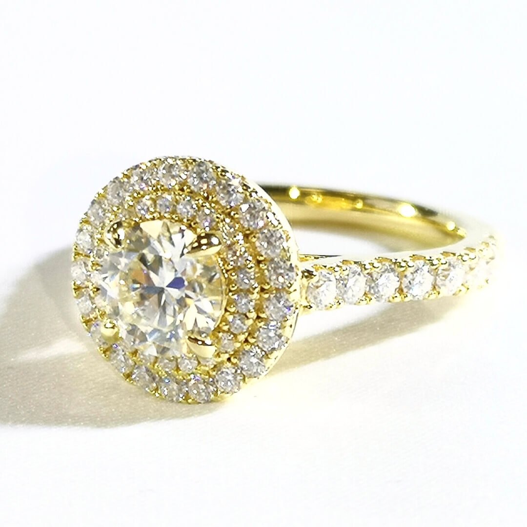 Moissanite Ring 14K Yellow Gold Vermeil - SOPHYGEMS