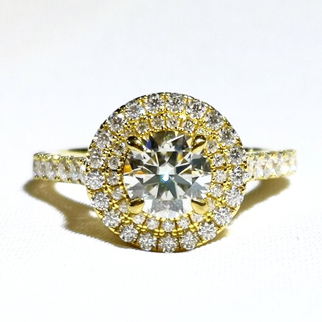 Moissanite Ring 14K Yellow Gold Vermeil - SOPHYGEMS