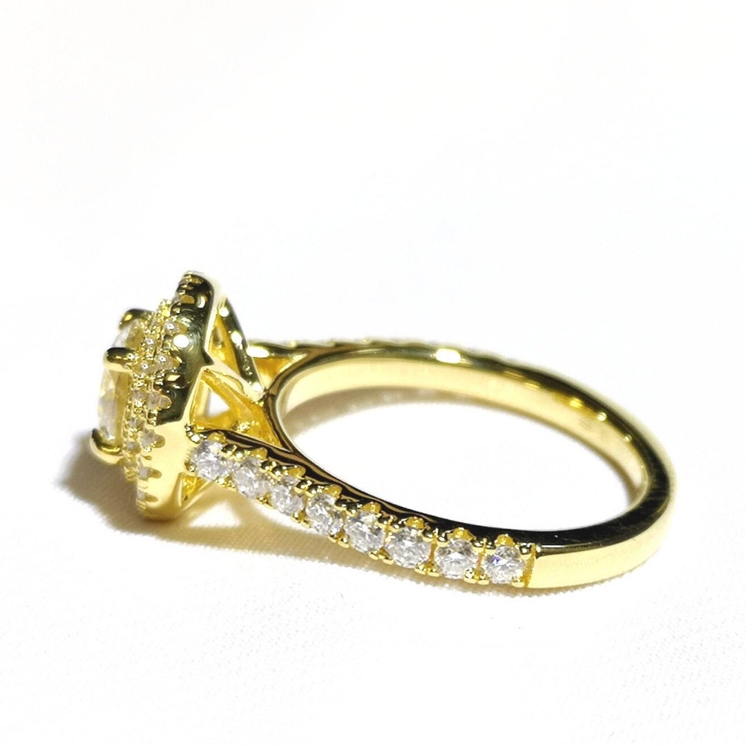 Moissanite Ring 14K Yellow Gold Vermeil - SOPHYGEMS