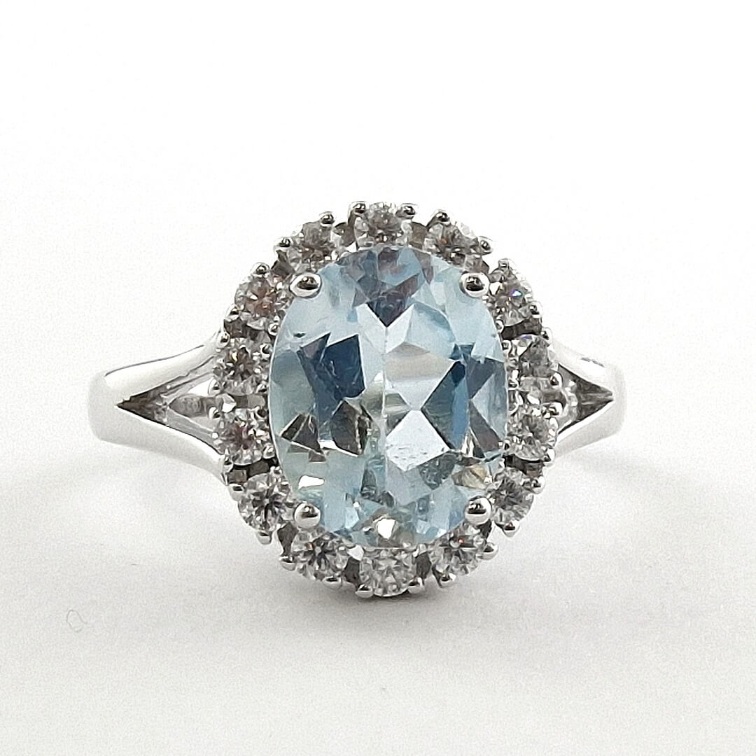 Topaz and Moissanite 925 Sterling Silver Ring - SOPHYGEMS