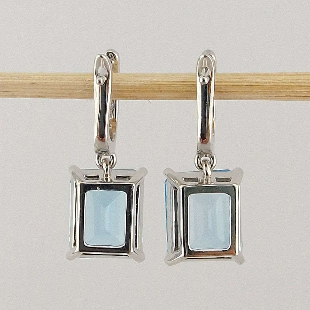 Topaz and Moissanites Silver Earrings - SOPHYGEMS