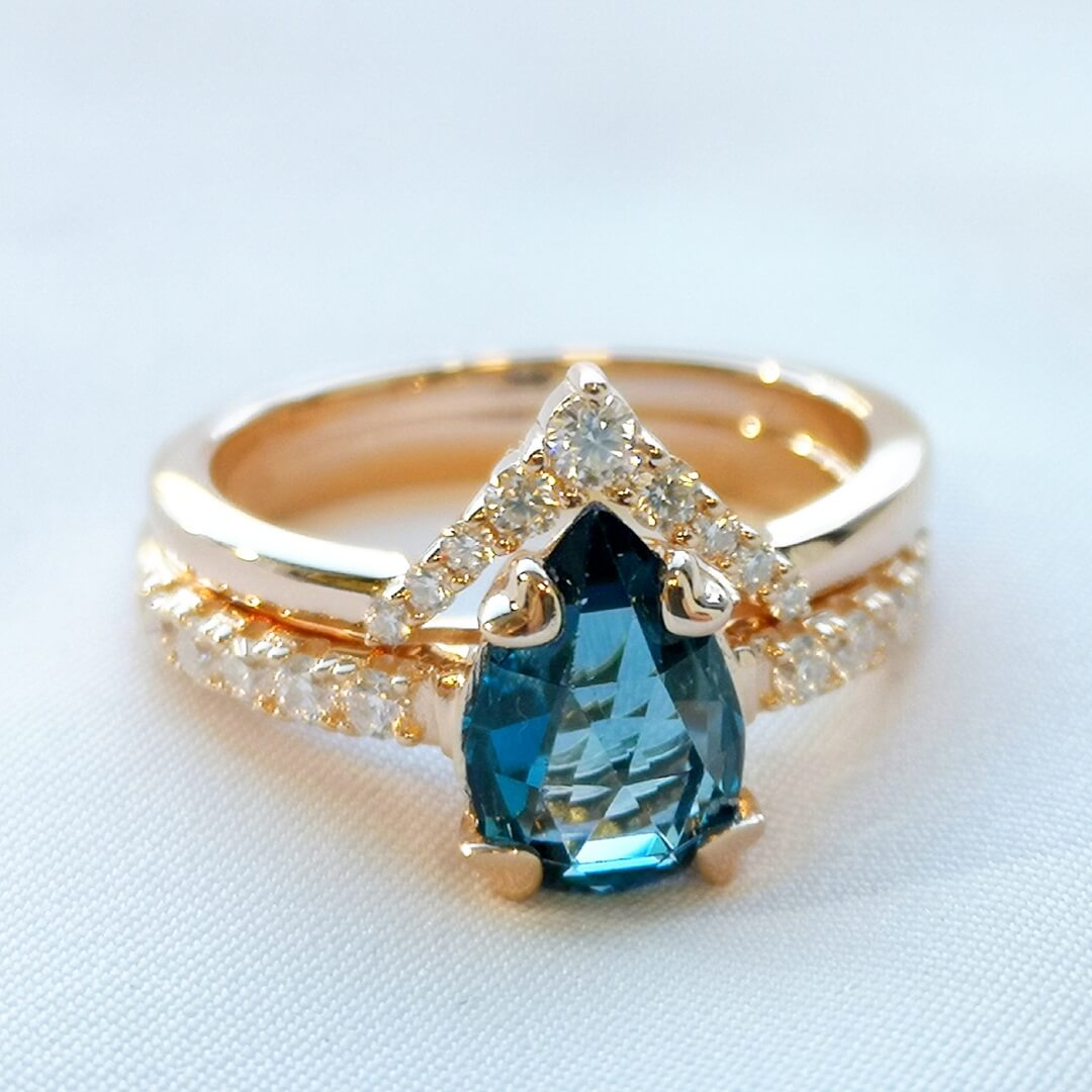 Topaz & Moissanite 14K Gold Vermeil Ring Bundle - SOPHYGEMS