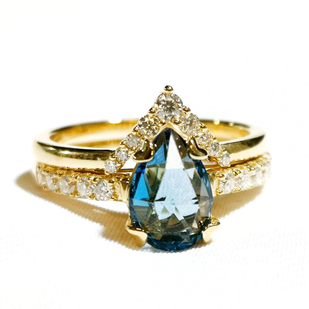 Topaz & Moissanite 14K Yellow Gold Vermeil Ring Bundle - SOPHYGEMS