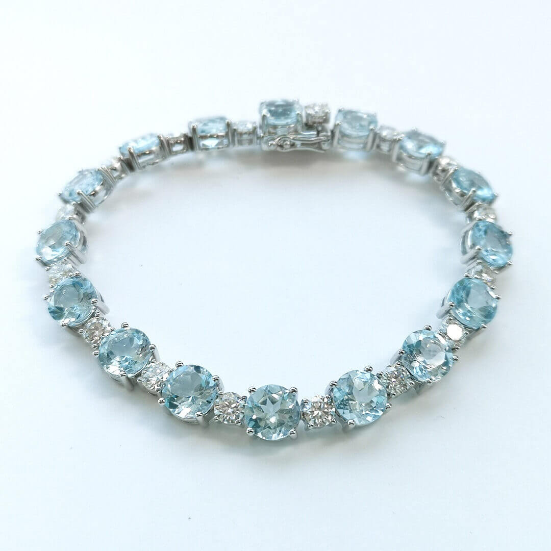 Topaz & Moissanite 925 Silver Tennis Bracelet - SOPHYGEMS