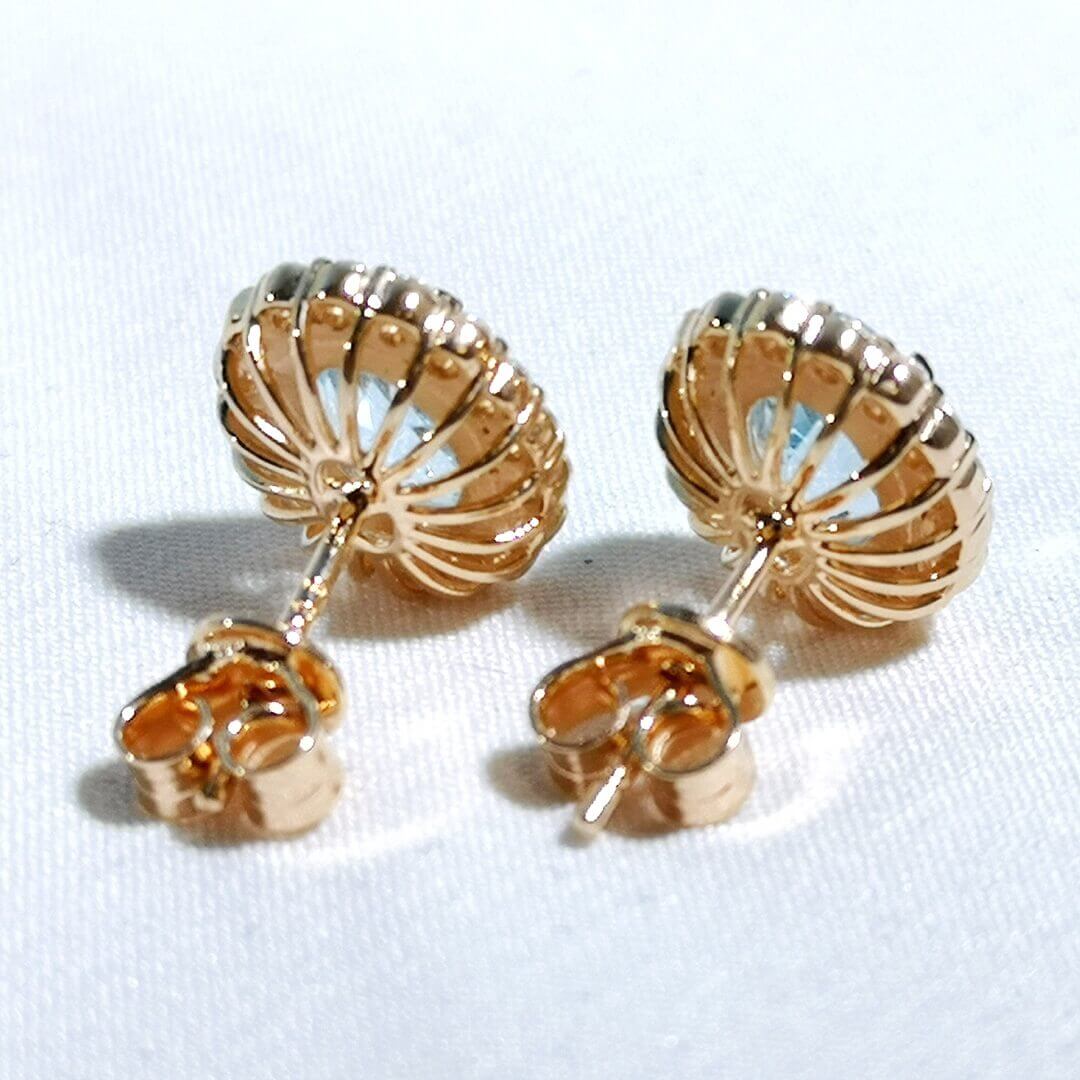 Topaz & Moissanite Earrings 14K Gold-plated Silver 925 - SOPHYGEMS