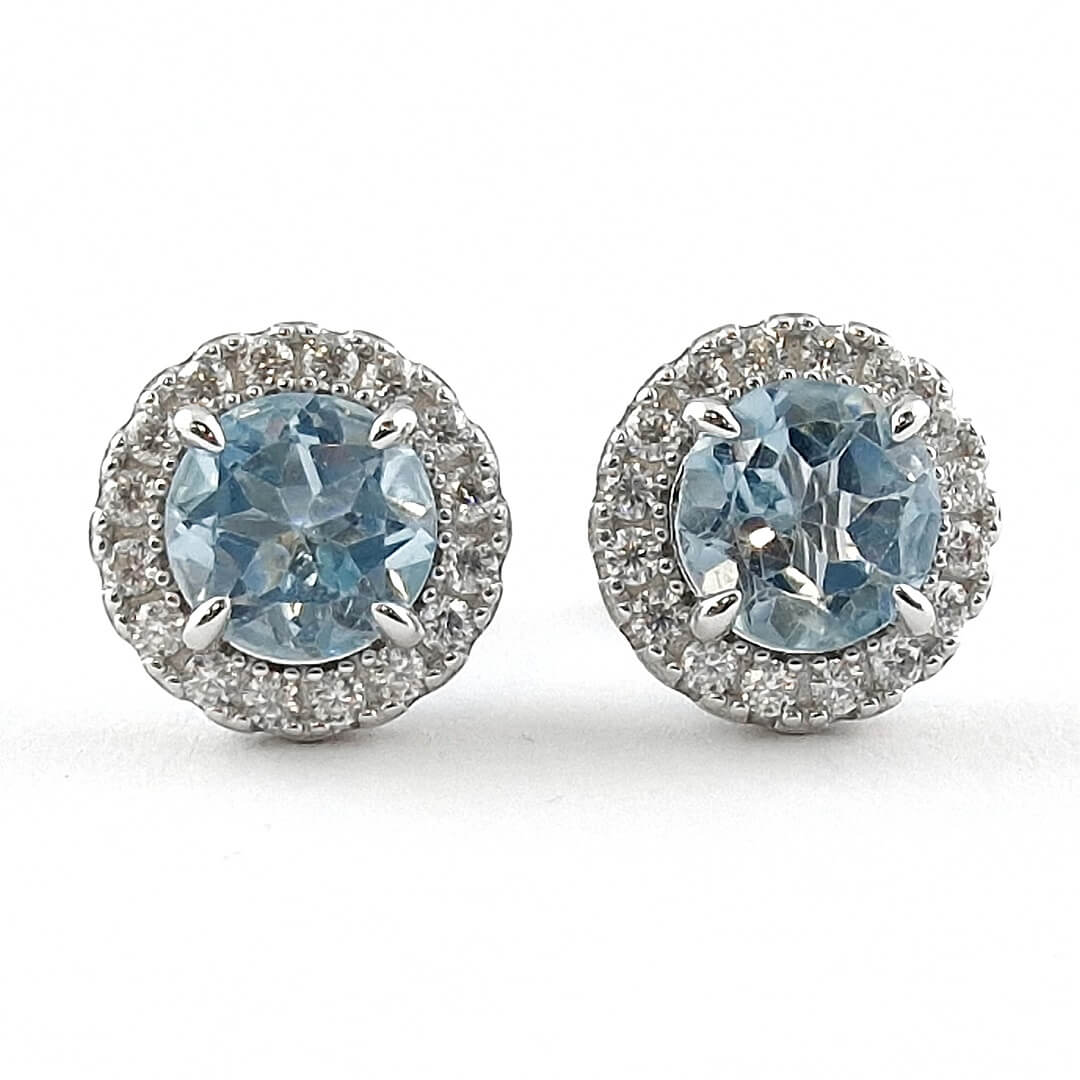 Topaz & Moissanite Earrings 14K Gold-plated Silver 925 - SOPHYGEMS