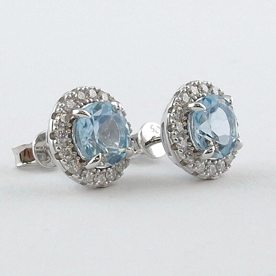 Topaz & Moissanite Earrings 14K Gold-plated Silver 925 - SOPHYGEMS