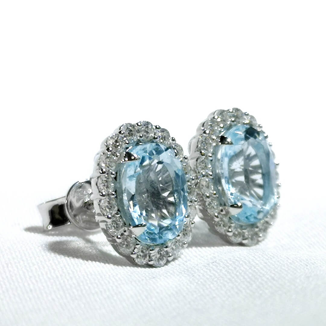 Topaz & Moissanite Earrings 925 Sterling Silver - SOPHYGEMS