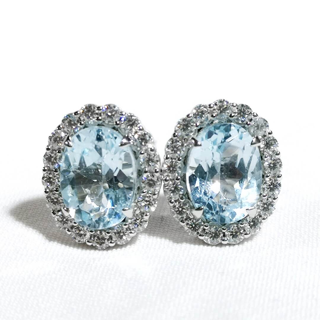 Topaz & Moissanite Earrings 925 Sterling Silver - SOPHYGEMS