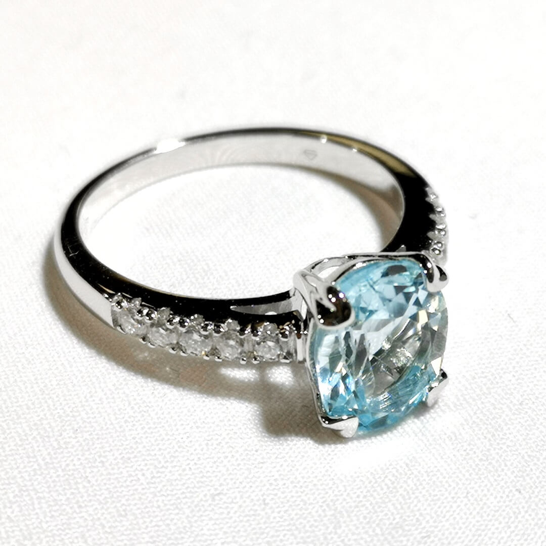 Topaz & Moissanite Ring Sterling Silver Ring - SOPHYGEMS