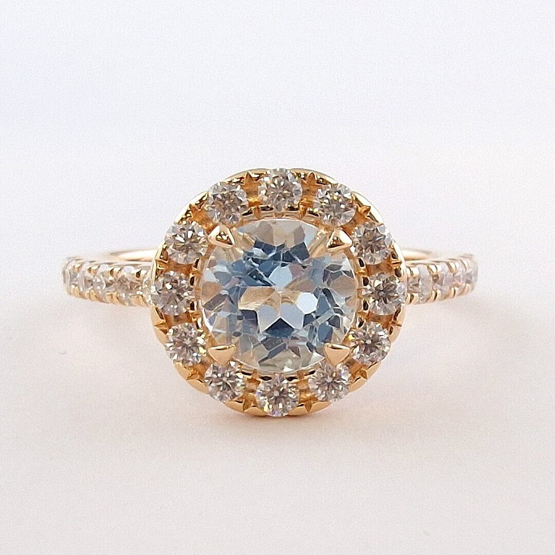 Topaz Moissanites 14K Gold Vermeil Ring - SOPHYGEMS