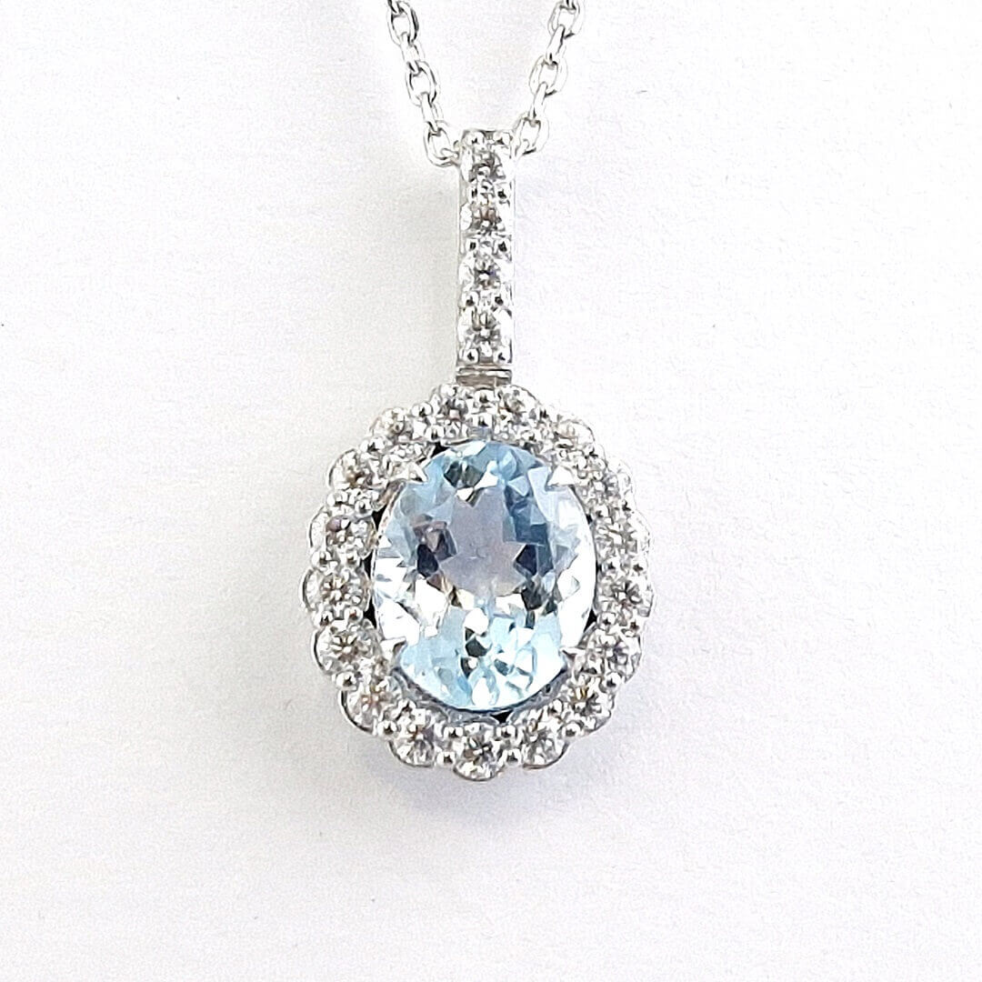 Topaz & Moissanites Sterling Silver Necklace - SOPHYGEMS