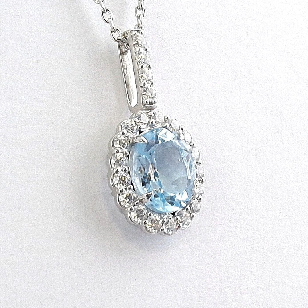 Topaz & Moissanites Sterling Silver Necklace - SOPHYGEMS