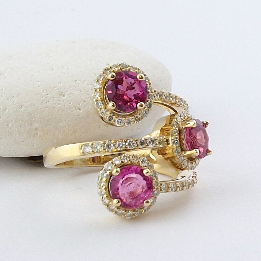 Tourmaline and Diamonds 14K Gold Ring - SOPHYGEMS