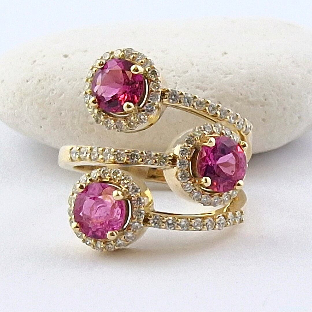 Tourmaline and Diamonds 14K Gold Ring - SOPHYGEMS