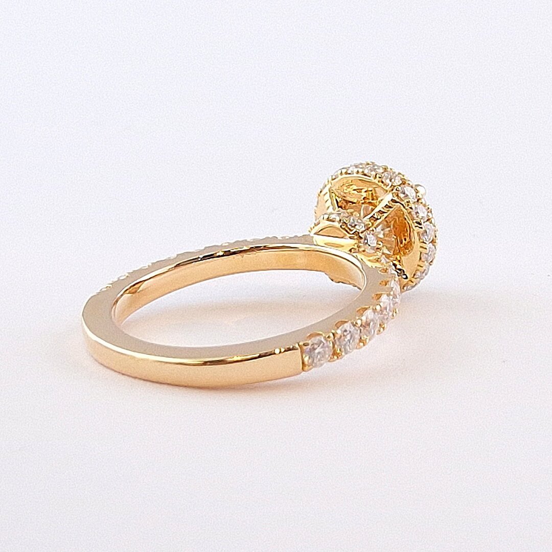 White Moissanite Halo Ring Rose Gold Vermeil 14K - SOPHYGEMS