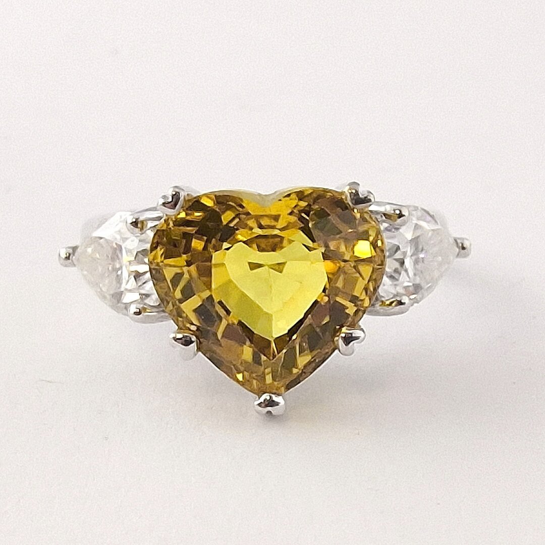 Yellow Sapphire 14K White Gold Ring - SOPHYGEMS