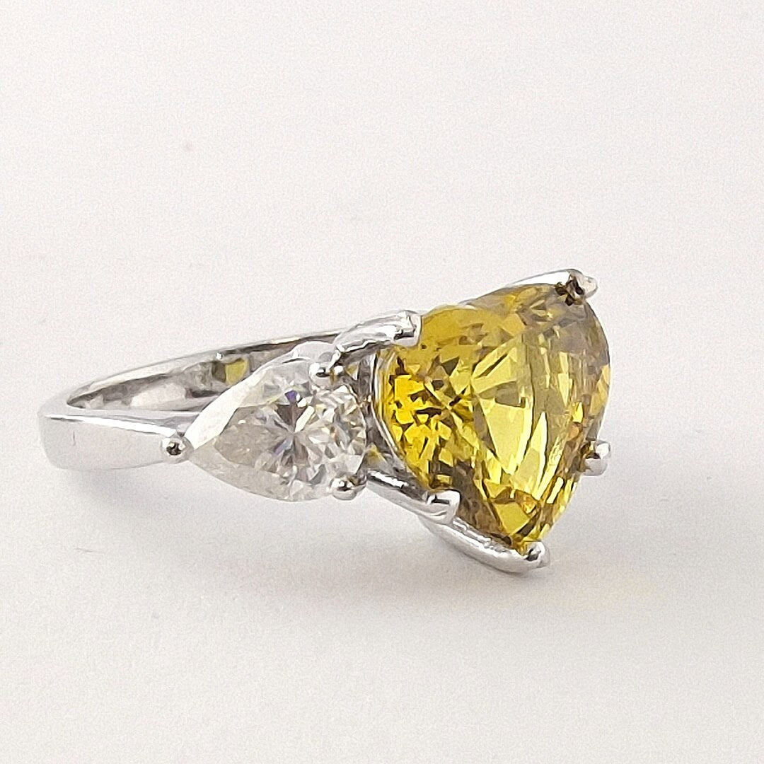 Yellow Sapphire 14K White Gold Ring - SOPHYGEMS